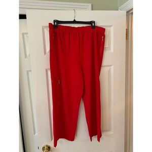 Peek & Peek Red High Rise Capri Pant With Pockets Extra Large